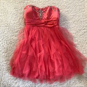 Coral Beaded Formal/Homecoming Dress